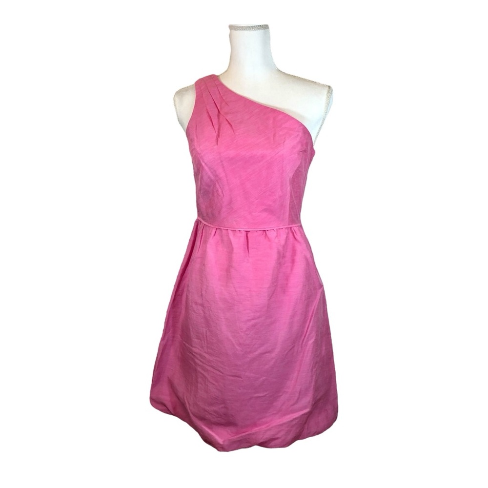J CREW Dress Mini Bridget Pink Formal One Shoulder 4